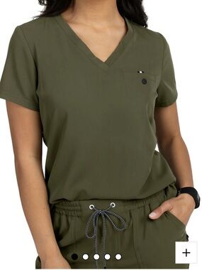 Beyond Scrubs Set Olive Green XL Jogger Pants & V-Neck Top Medical Uniform